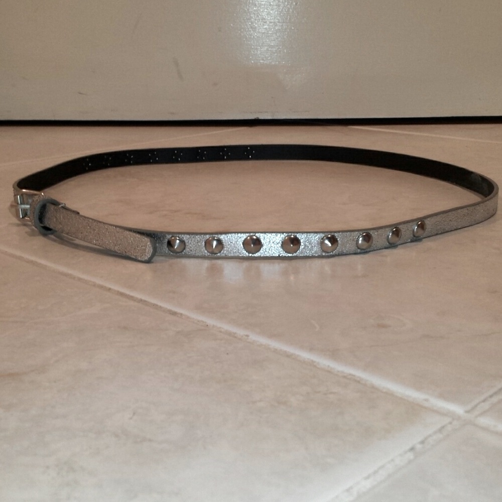 Gray Belt with Silver-Tone Studs